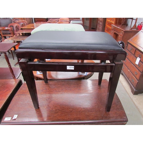 2278 - A height adjustable piano stool and a 1930s oak and lead glazed side cabinet     (E)  £10-15