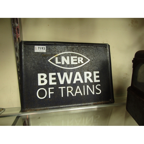 2398 - A metal sign with later LNER 