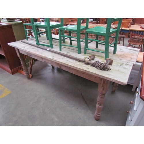 2366 - A rustic pine kitchen table, as found 89cm x 181cm   (E)  £10-15