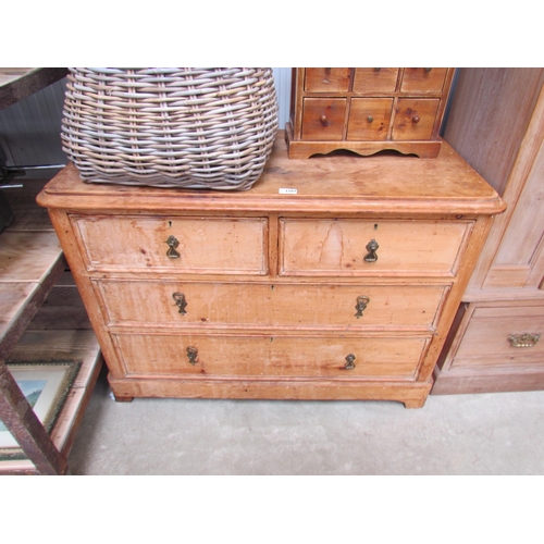 2377 - A Victorian pine two over two chest of drawers