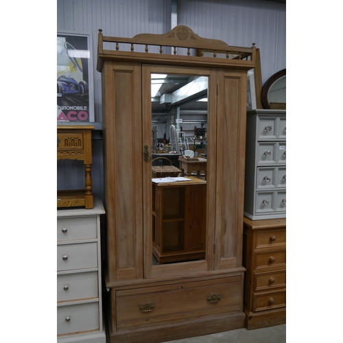 2378 - An Edwardian satinwood wardrobe   (R)  £20