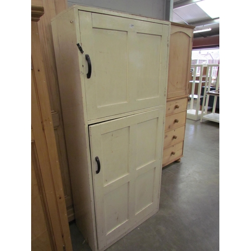 2526 - An Edwardian painted pine house keepers cupboard