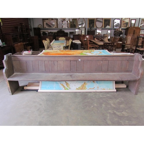 2310 - A large Victorian oak church pew 291cm     (R)  £80