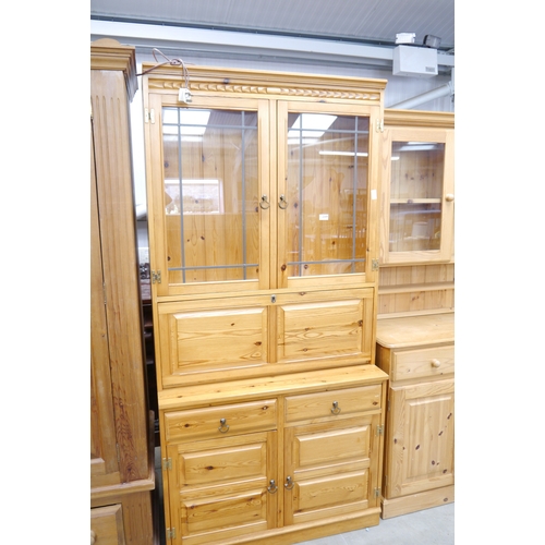 2436 - A modern pine and glazed kitchen dresser