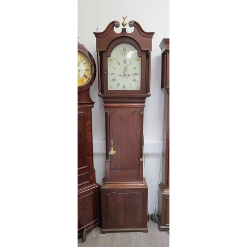 4430 - An early 19th Century oak 8-day longcase clock with painted arch dial - John Baker, Highworth, with ... 