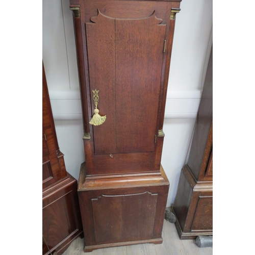 4430 - An early 19th Century oak 8-day longcase clock with painted arch dial - John Baker, Highworth, with ... 