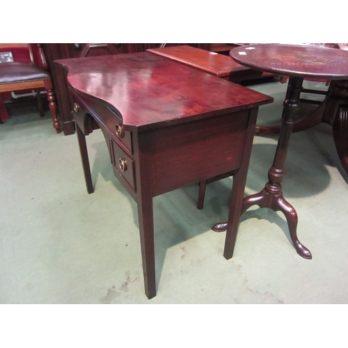 4070 - A George III flame mahogany serpentine front top lowboy/side table over a single long and two short ... 