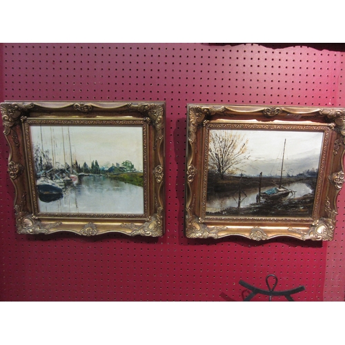 4076 - G. RODILOSSO (XX Bolton Artist): Skippool Creek scenes. both signed and dated '80, image sizes 19cm ... 