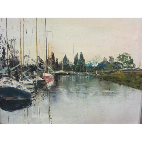 4076 - G. RODILOSSO (XX Bolton Artist): Skippool Creek scenes. both signed and dated '80, image sizes 19cm ... 