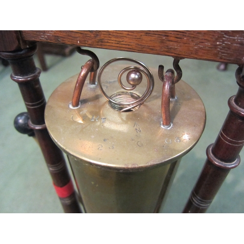 4077 - A 'trench art' shell case gong, on ring-turned stand