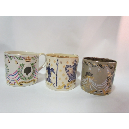 4272 - Six Wedgwood Richard Guyatt commemorative mugs, Elizabeth, Charles, Anne etc. (6)