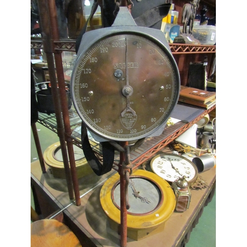 4276 - A hanging Salter scale, copper face, 200lb, No. 235T