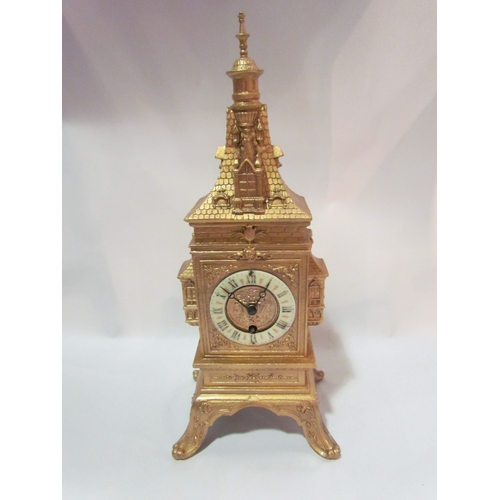 4280 - A Eugen Farcot mantel timepiece, serial no. 83835 (dates to 1885).  Porcelain 3.5