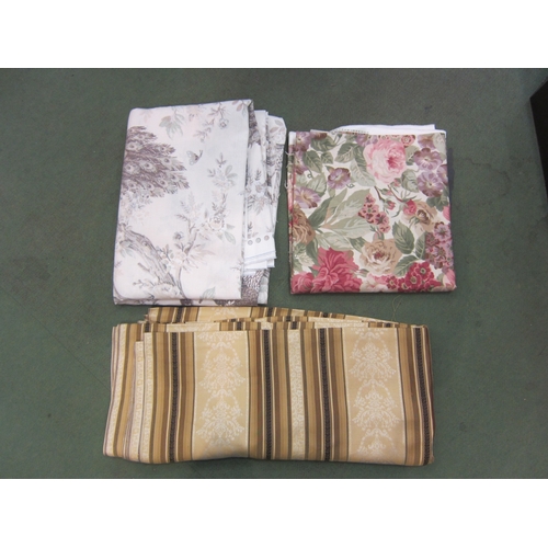 4200 - Three pieces of material including Laura Ashley and Sanderson floral design examples