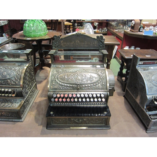 4207 - A National Cash Register Model 36.25, serial no. 418749 (made 1904).  Bronze case, dolphin pattern w... 