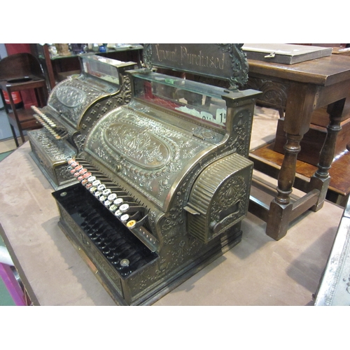 4207 - A National Cash Register Model 36.25, serial no. 418749 (made 1904).  Bronze case, dolphin pattern w... 