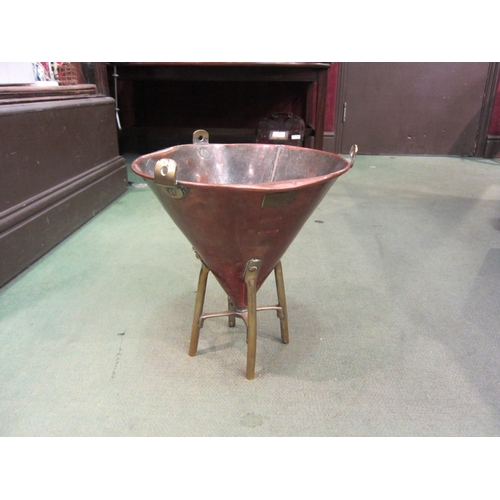 4211 - A Gaskell & Chambers Ltd., Birmingham brass and copper brewery funnel, 34cm tall x 30cm diameter