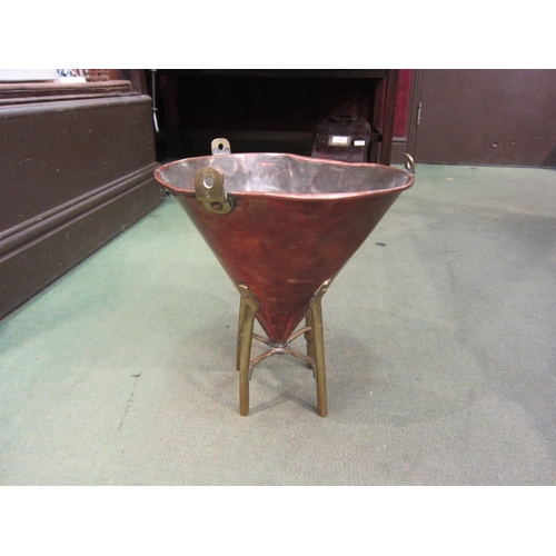 4211 - A Gaskell & Chambers Ltd., Birmingham brass and copper brewery funnel, 34cm tall x 30cm diameter