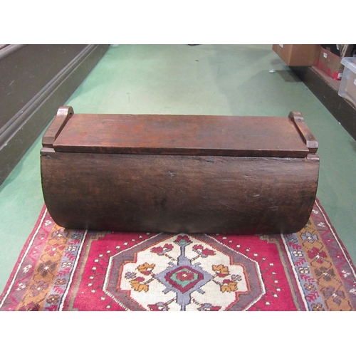 4213 - A carved-out log bench seat with hinged top, 31cm tall x 65cm wide   (R) £130