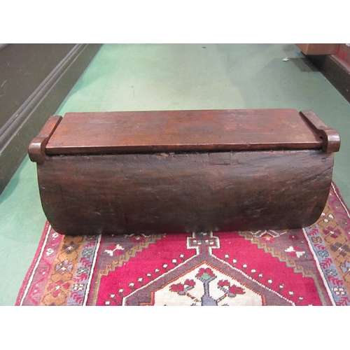 4213 - A carved-out log bench seat with hinged top, 31cm tall x 65cm wide   (R) £130