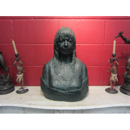 4150 - A 1970's sculptural bust of a lady signed by the artist Zia Kahn 1975, 60cm tall   (E) £40-60