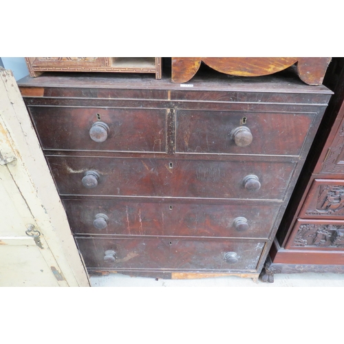 2120 - A 19th Century mahogany two over three chest of drawers for restoration