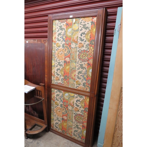 2143 - A Victorian inlaid mahogany three panelled room screen