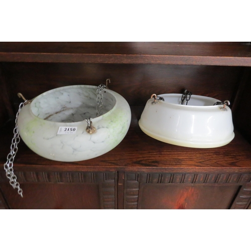 2150 - Two Art deo ceiling lamp shades