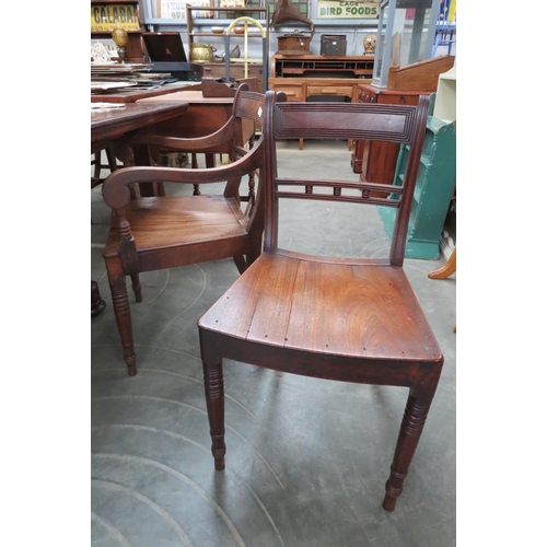 2316 - Four (3+1) Georgian farmhouse chairs  (R)  £40