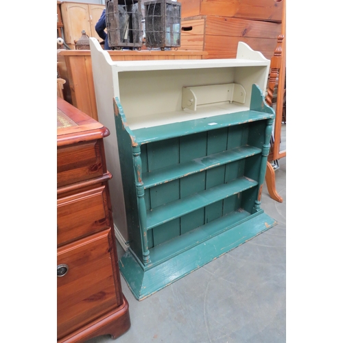 2328 - Two painted pine kitchen wall racks