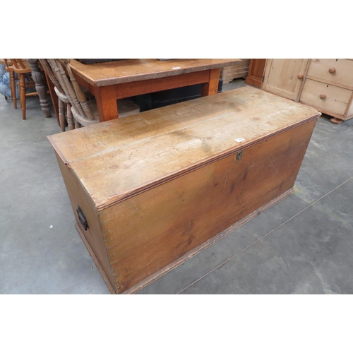 2356 - A large Victorian pine blanket box, nibbled rim