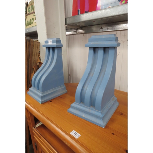 2372 - Two painted corbels   (E)  £5-10