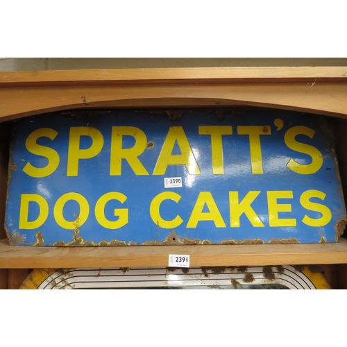 2390 - A Spratt's dog cakes enamel sign