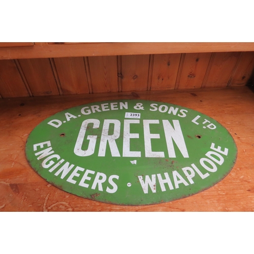 2393 - A Green enamel sign