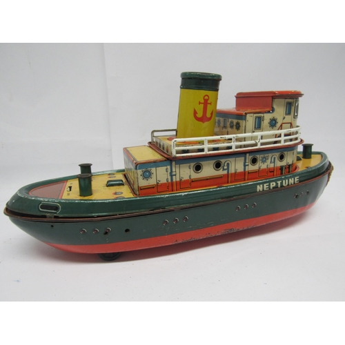 7174 - A Modern Toys (Japan) battery operated Neptune litho-printed tug boat, 36cm long