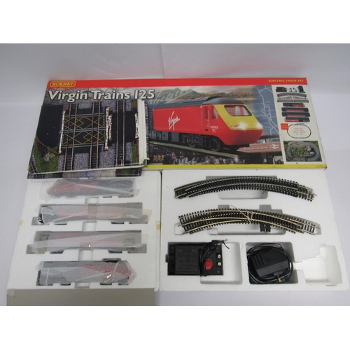 7370 - Two boxed Hornby 00 gauge model railway train sets to include R1023 Virgin Trains 125 and R693 Inter... 