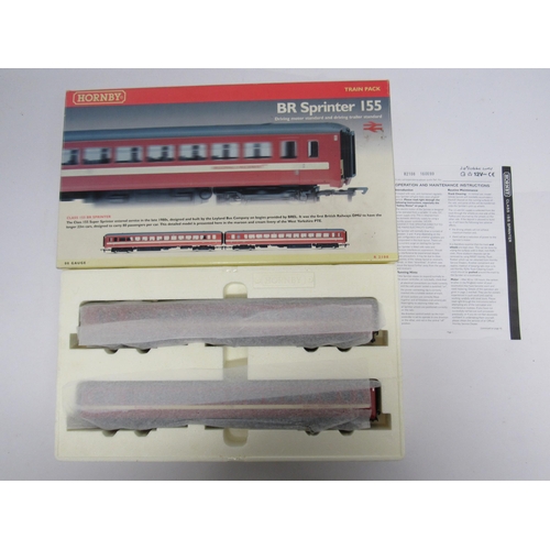 7408A - A boxed Hornby 00 gauge model railway R2108 BR Sprinter 155 DMU Train Pack, some fading to box