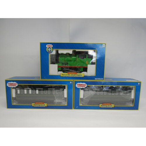 7415 - A Bachmann G scale garden railway 91402 Thomas & Friends Percy the Small Engine locomotive with movi... 