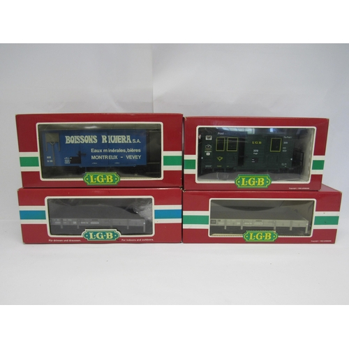 7413 - Four boxed items of LGB (Lehmann-Gross-Bahn) G scale garden railway rolling stock to include 3019 Po... 