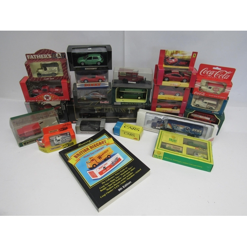 7258 - A mixed collection of boxed / cased diecast vehicles including Minichamps 1:43 scale VW Golf, Corgi ... 