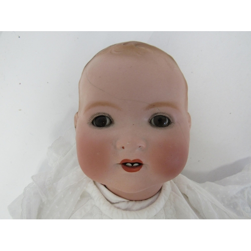 7095 - Two Armand Marseille bisque head dolls to include 390 girl doll with blonde wig, blue striated glass... 