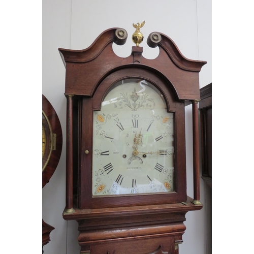 4430 - An early 19th Century oak 8-day longcase clock with painted arch dial - John Baker, Highworth, with ... 