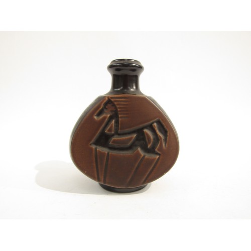 7025 - An Otto Mulders (1927-1994) pottery vase for Arnold Wiigs Fabrikker of Norway with stylised horse de... 