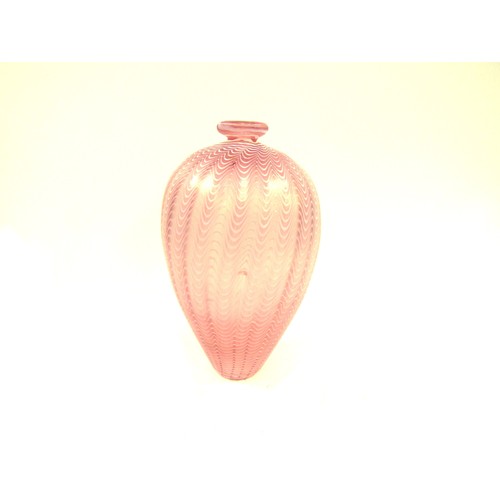 7236 - A Kosta Boda 'Minos' vase in pink and white, designed by Bertil Vallien c1984. 25.5cm high. Unmarked... 