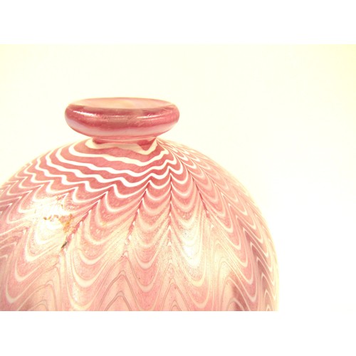 7236 - A Kosta Boda 'Minos' vase in pink and white, designed by Bertil Vallien c1984. 25.5cm high. Unmarked... 