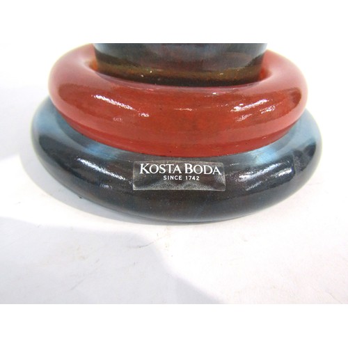 7222 - A Kosta Boda 'Can-can' range pedestal bowl designed by Kjell Engman in mottled orange and pale blue.... 