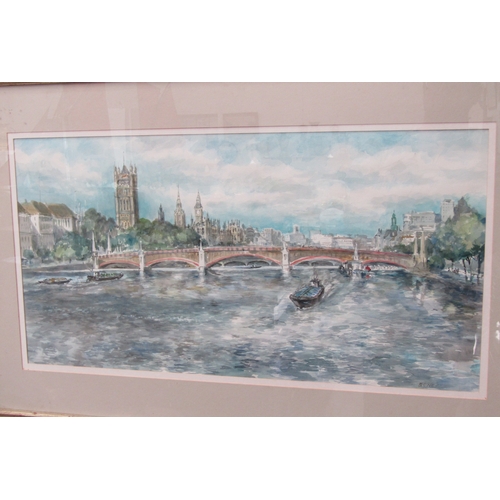 5454 - A.J. SMEE: Harbour scene with moored boats dated 1961, oil on canvas, 49cm x 75cm  (R)  £50