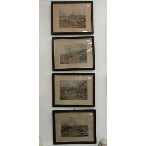 5462 - A set of four hunting pursuit prints after  Alken, black frames, 38cm x 50.5cm  (R)  £30