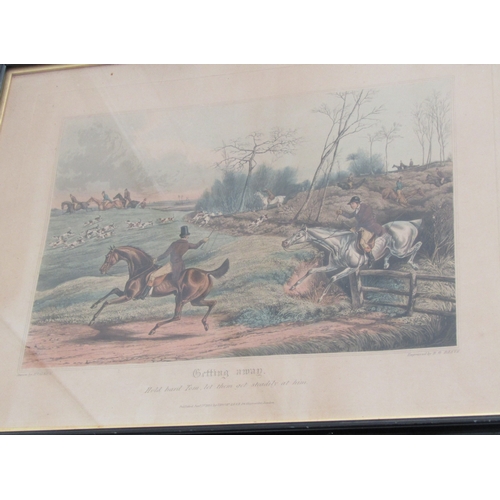 5462 - A set of four hunting pursuit prints after  Alken, black frames, 38cm x 50.5cm  (R)  £30