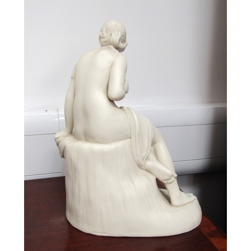 5467 - A Parian ware figure of 'Sabrina' with printed inscription inside, 29cm high